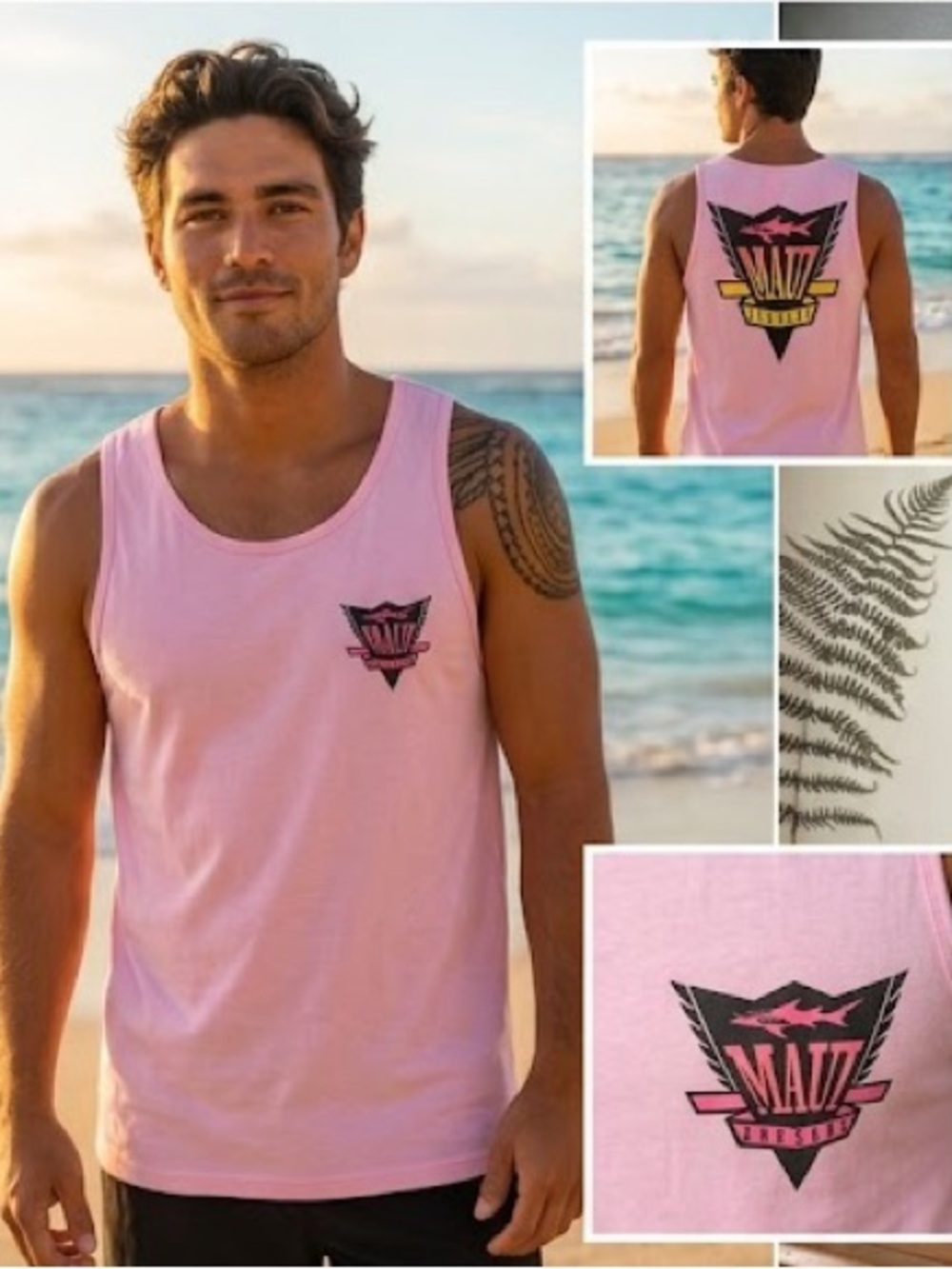 Maui And Sons Tank Pink Shark